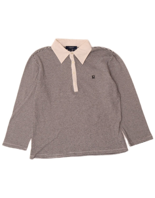 Женская рубашка поло с рукавом 3/4 Chaps UK 10, маленькая хлопковая черная полоска