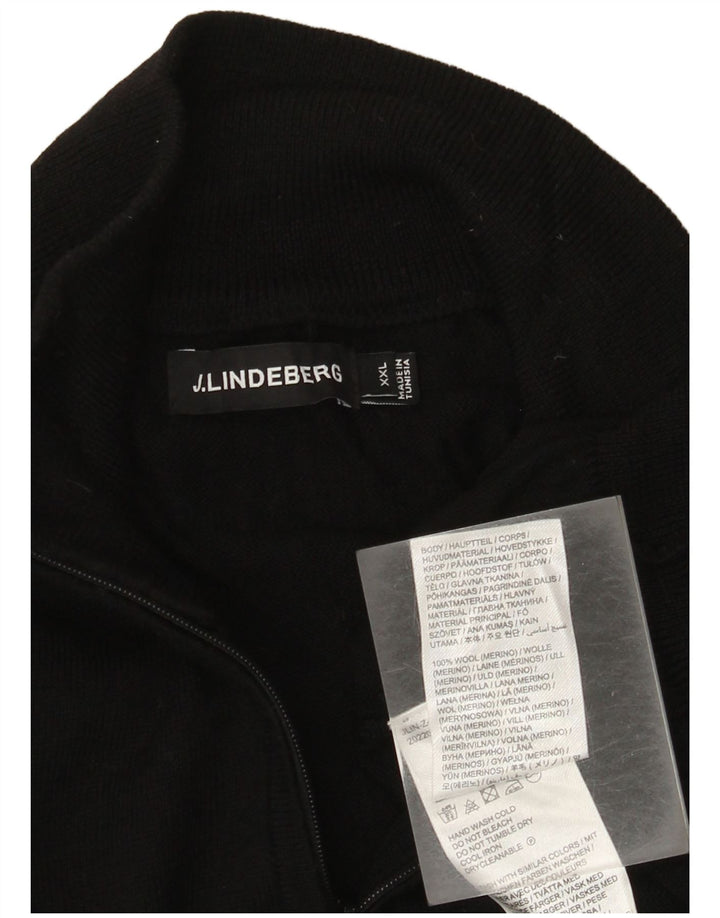 Мужской джемпер с воротником на молнии J.Lindeberg 2XL, черный, шерсть