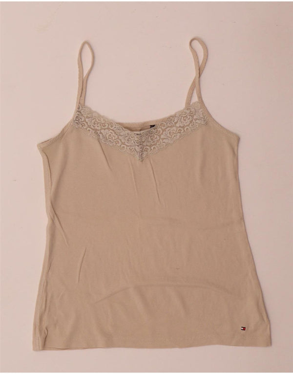 Tommy Hilfiger Womens Cami Top UK 12 Medium Beige Cotton