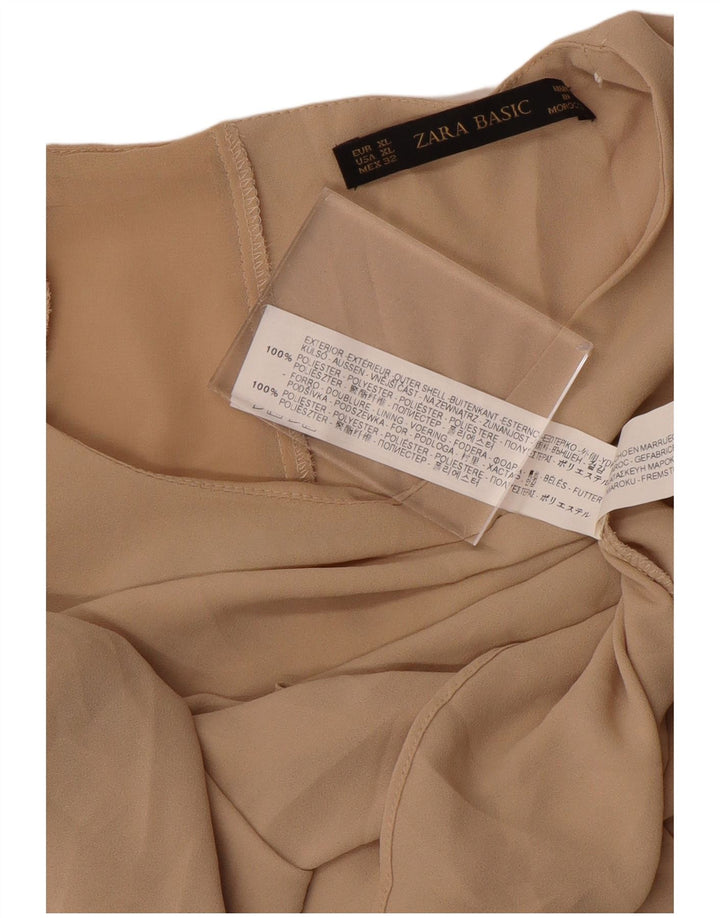 Женская блузка-рубашка Zara UK 18 XL, бежевый полиэстер
