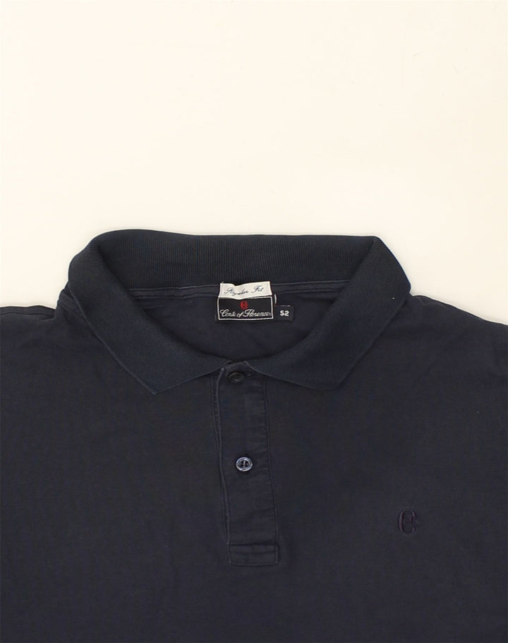 CONTE OF FLORENCE Mens Polo Shirt IT 52 Large Navy Blue | Vintage Conte of Florence | Thrift | Second-Hand Conte of Florence | Used Clothing | Messina Hembry 