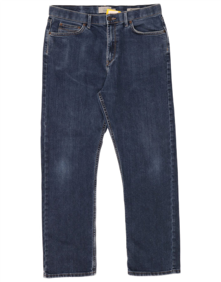 Мужские прямые джинсы Marks & Spencer W34 L29 синие, хлопок