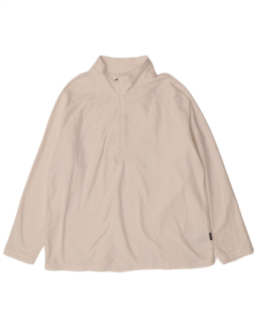 Женский пуловер с воротником на молнии Eddie Bauer, спортивный костюм, топ UK 18 XL, белый с геометрическим рисунком