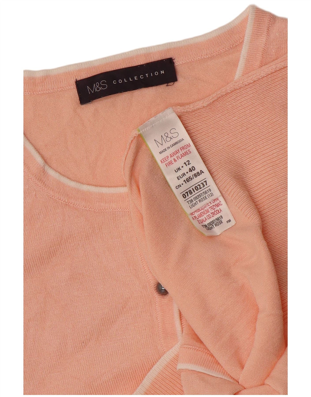 Женский кардиган Marks & Spencer UK 12, вискоза среднего розового цвета