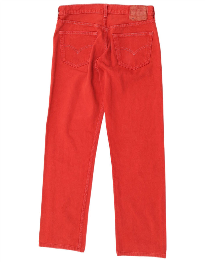 Мужские прямые джинсы Levi's 501 W34 L32 красные хлопковые