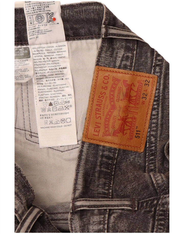 Мужские джинсы Levi's Slim 511 W32 L32, серый хлопок с крапинками