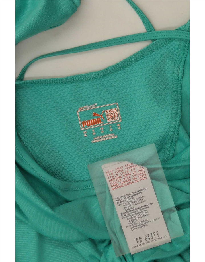 Женская футболка Puma Top UK 16, большой бирюзовый полиэстер с геометрическим рисунком