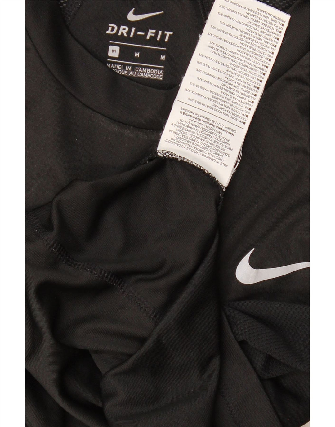 Женская футболка Nike Dri Fit Top UK 14, средний черный, полиэстер, спортивная