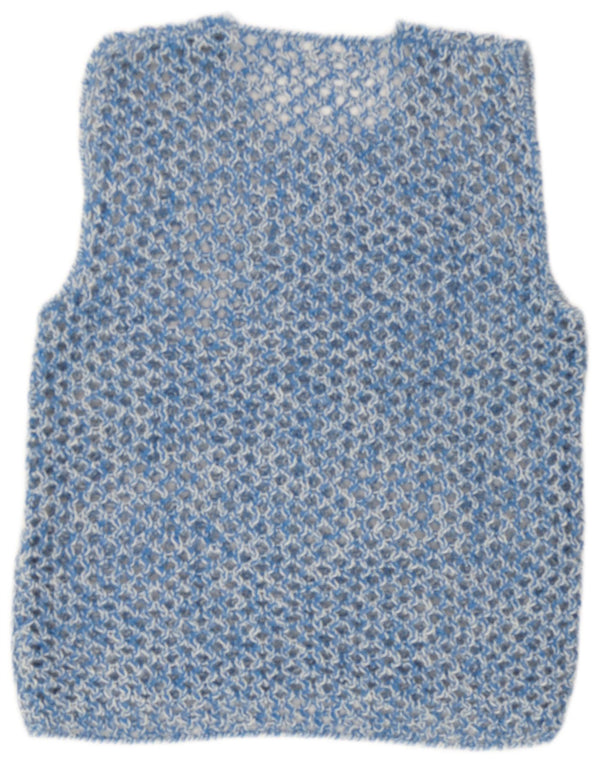 Винтажная женская прозрачная майка-майка UK 16, большой синий в крапинку