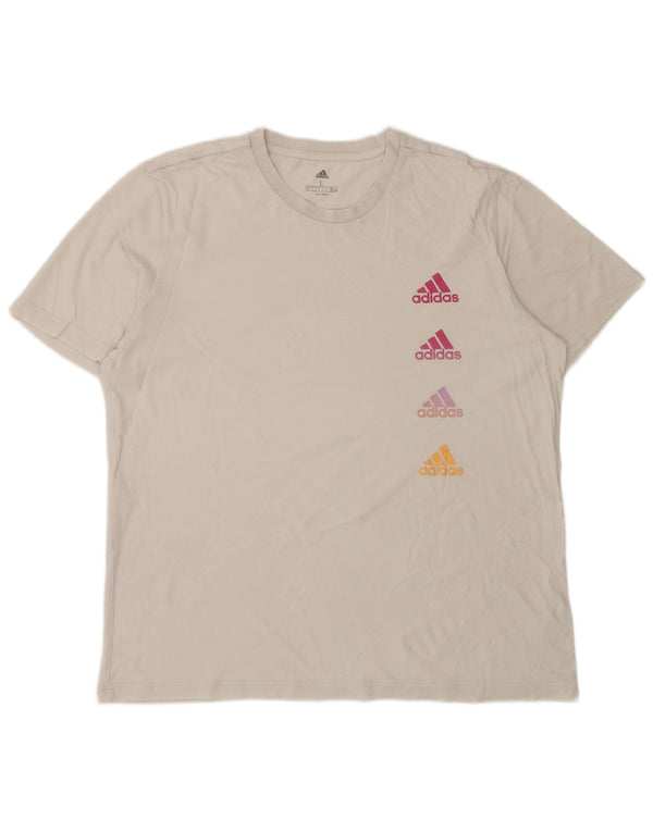 ADIDAS Мужская футболка с рисунком, большой белый хлопок