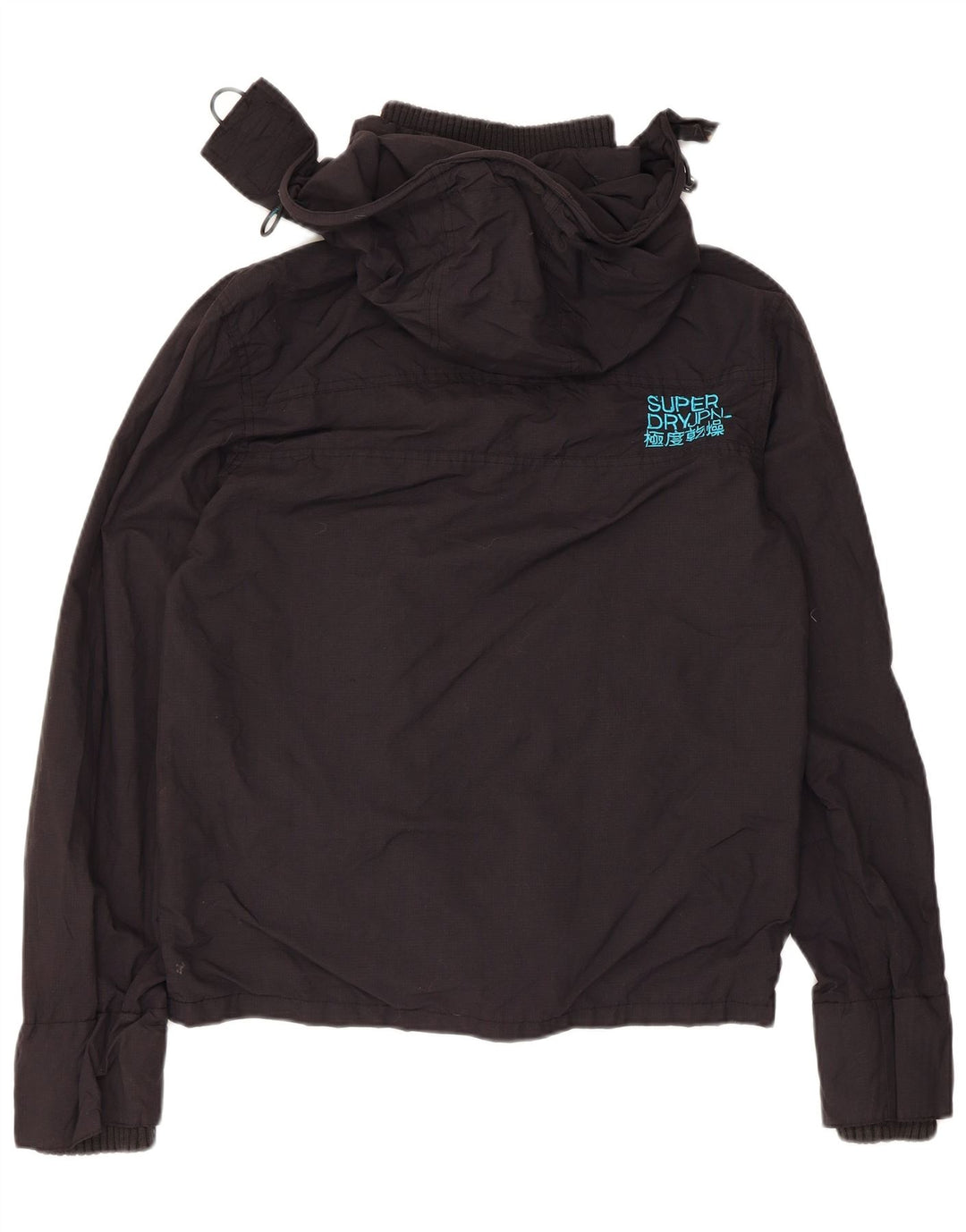 Мужская дождевик с капюшоном Superdry UK 36, маленький черный нейлон