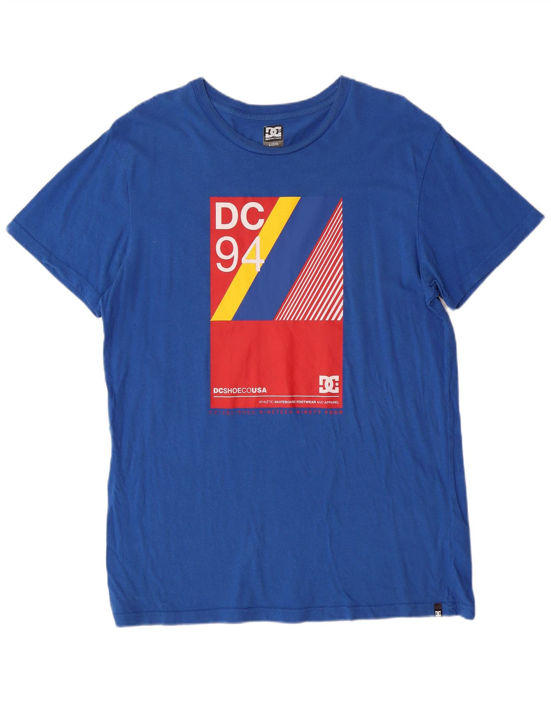 DC Mens Graphic T-Shirt Top Large Blue Cotton
