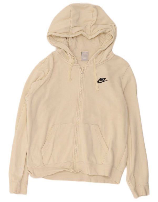 Женский свитер с капюшоном на молнии Nike UK 14, средний бежевый, хлопок