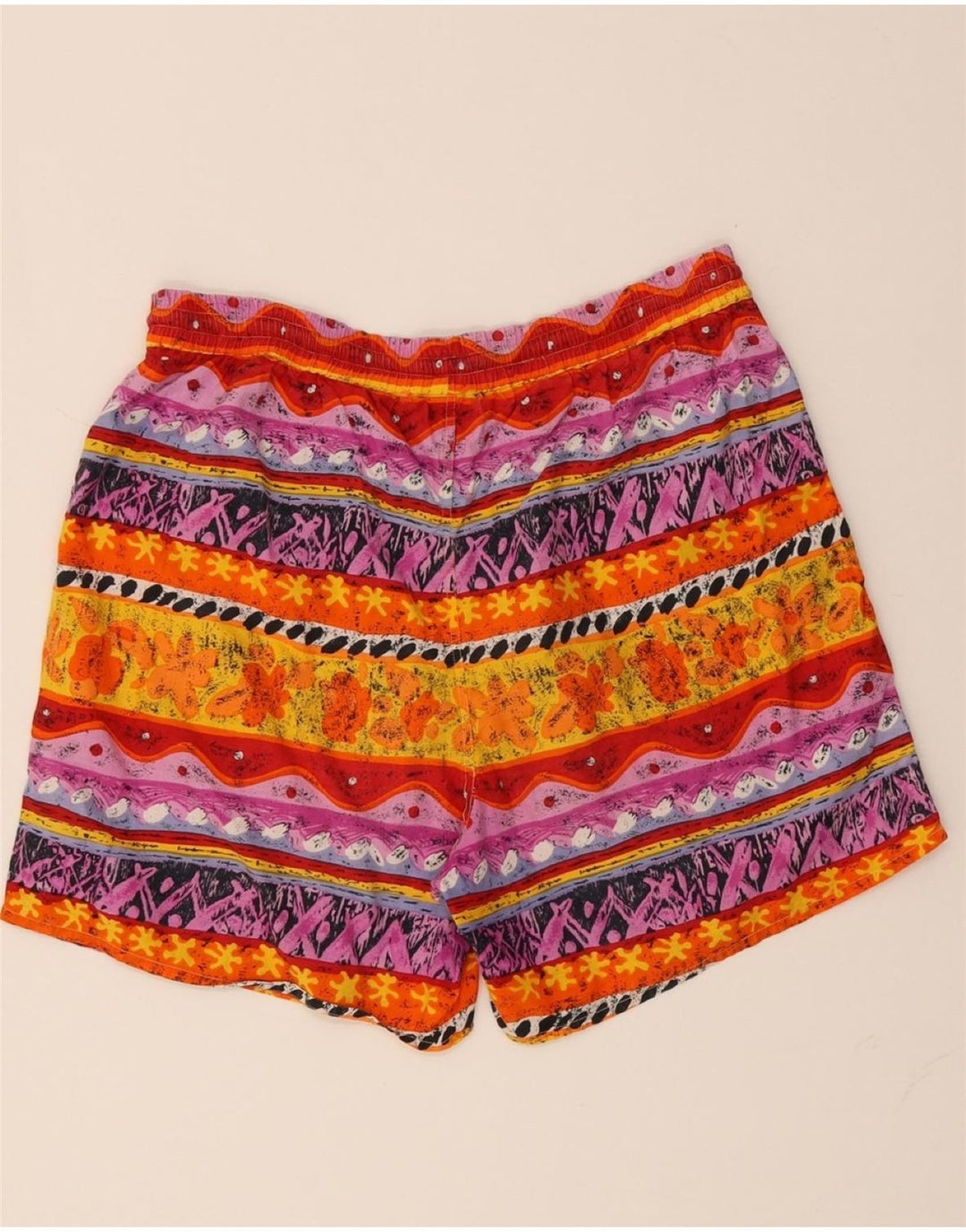 SANTOSTEFANO Mens Abstract Pattern Swimming Shorts Large Multicoloured