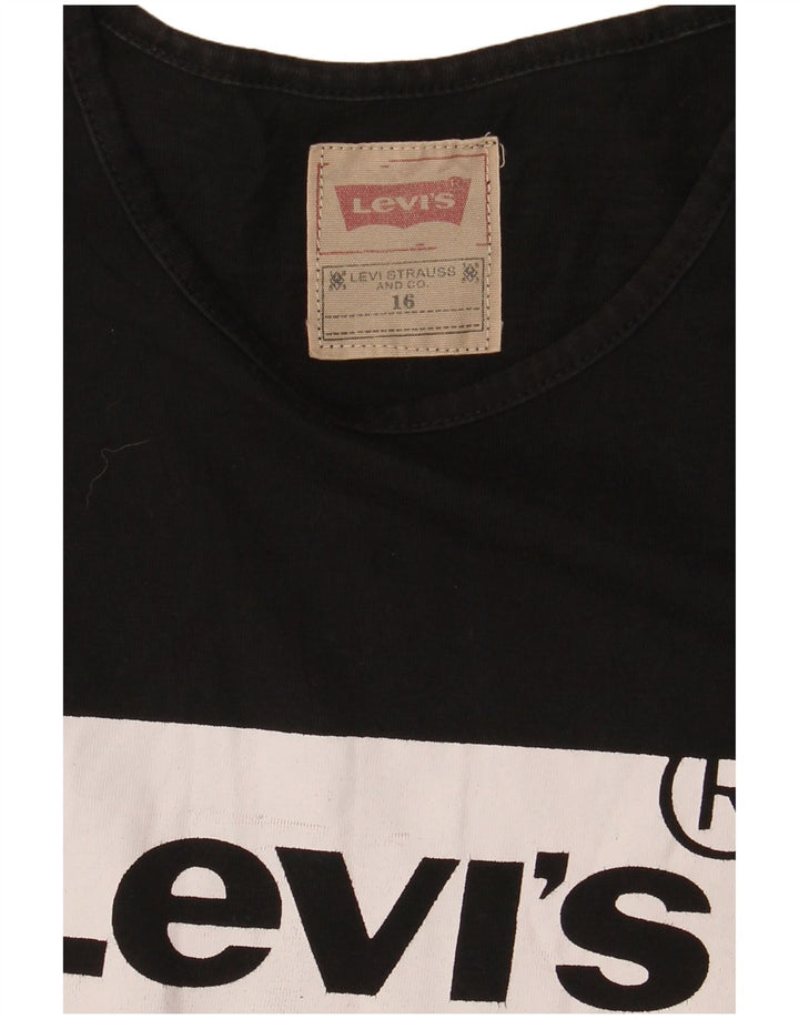 Футболка с рисунком Levi's для мальчиков 15-16 лет, черная