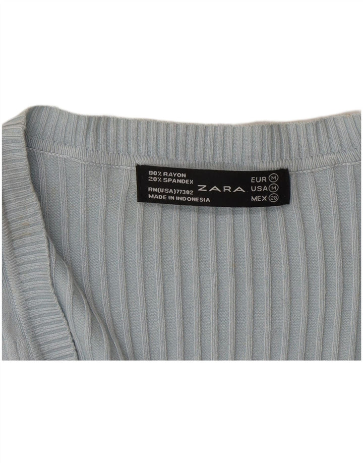Женский кардиган Zara UK 12, средний синий вискоза