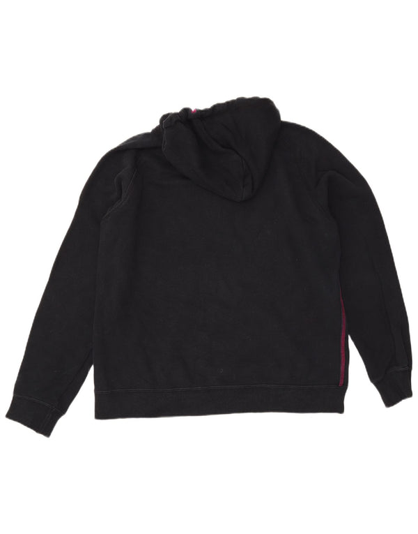 PUMA Womens Graphic Hoodie Jumper UK 14 Large Black Cotton