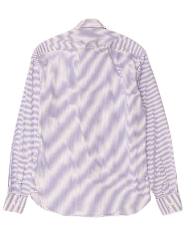 Мужская рубашка приталенного кроя BOGGI MILANO, размер 38 15, средний синий в тонкую полоску, хлопок