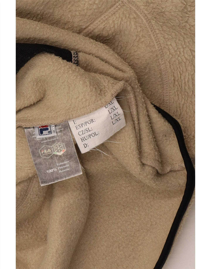 Мужская флисовая куртка Fila UK 40, большая, бежевая, полиэстер с цветными блоками