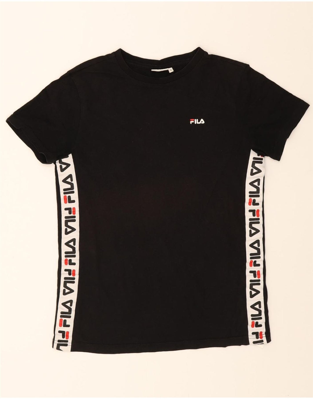 FILA Mens Graphic T-Shirt Top Small Black Cotton Vintage Fila and Second-Hand Fila from Messina Hembry 