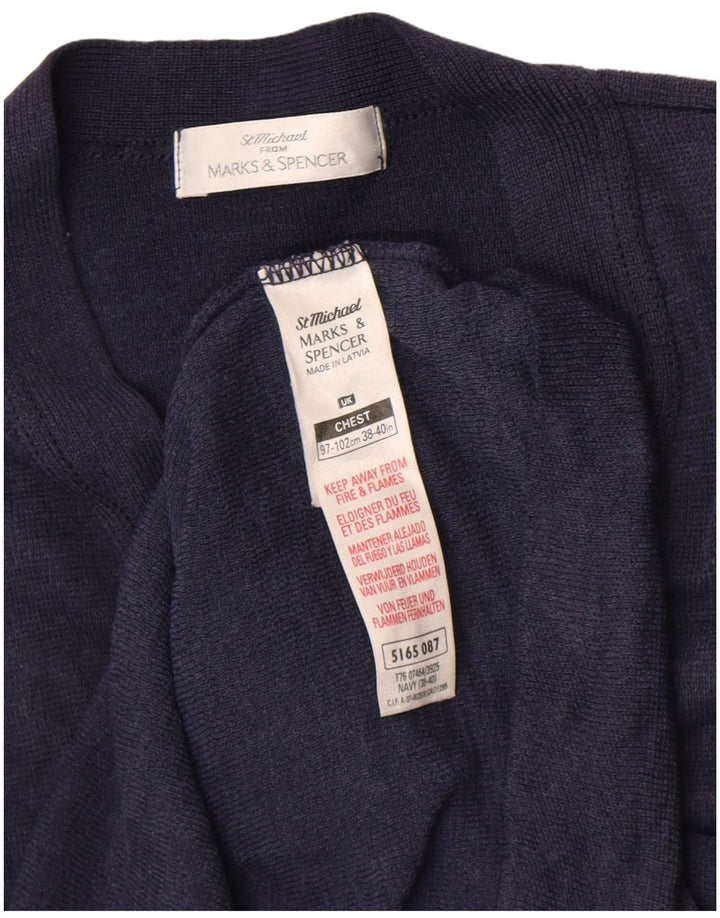 Женский кардиган-свитер Marks & Spencer EU 38/40, средний темно-синий, шерсть