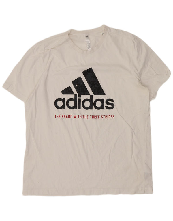 Мужская футболка Adidas с рисунком, большой белый хлопок