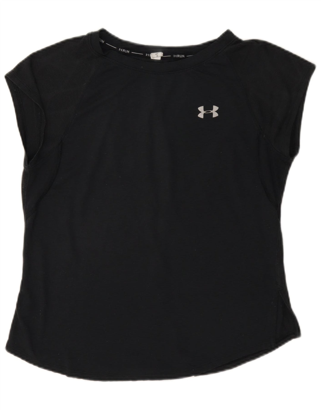Женская футболка Under Armour Top UK 14, средний серый полиэстер с геометрическим рисунком