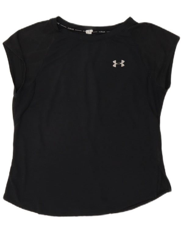 Женская футболка Under Armour Top UK 14, средний серый полиэстер с геометрическим рисунком