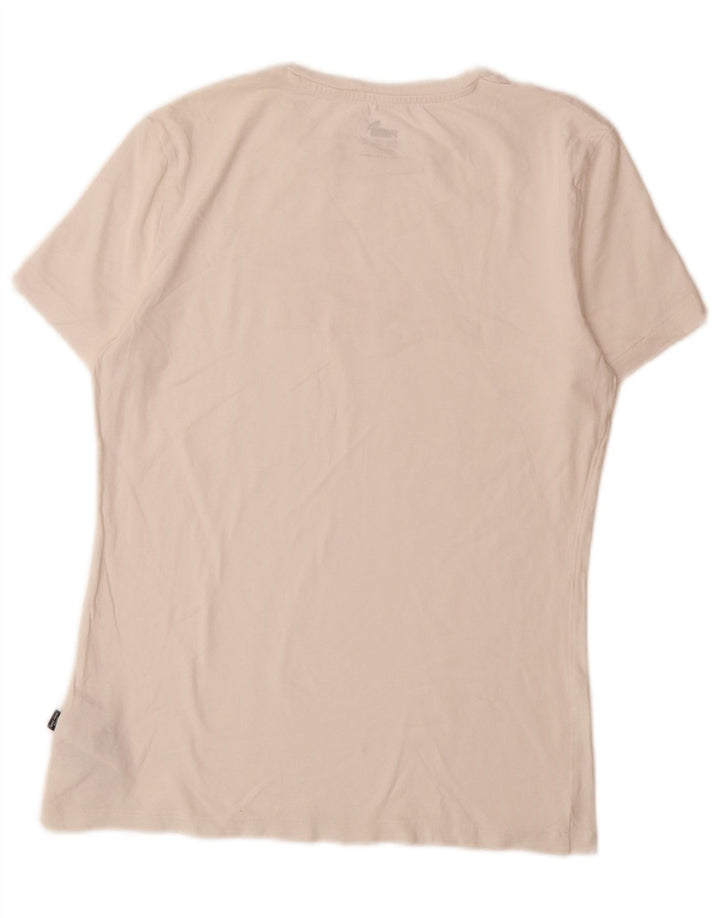 Футболка с рисунком PUMA для девочек, топ 15–16 лет, белый хлопок