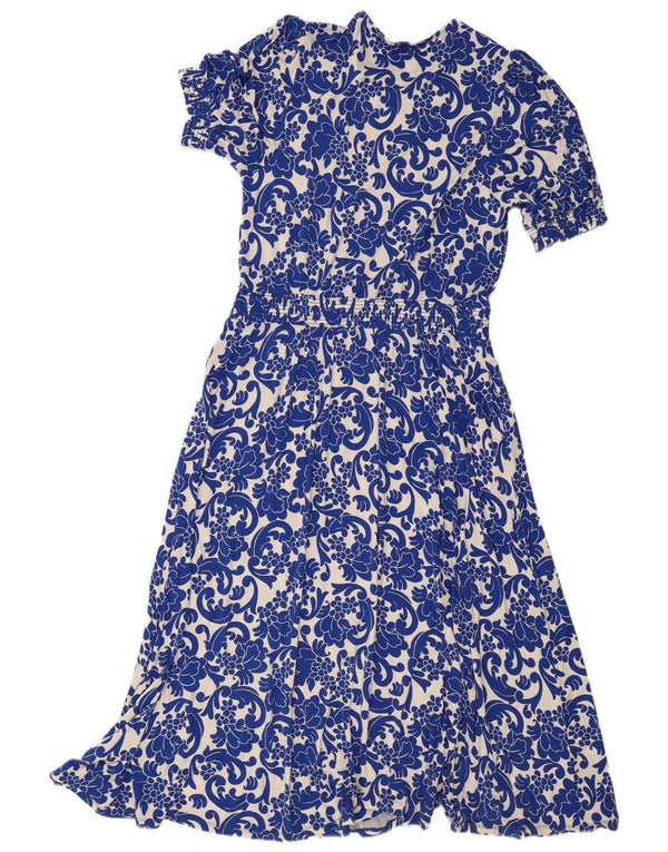Женское многоярусное платье Boden UK 18 XL синее из вискозы с пейсли