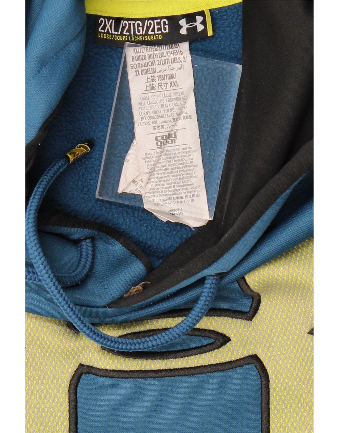 Мужской джемпер с капюшоном с графическим рисунком UNDER ARMOR 2XL синий