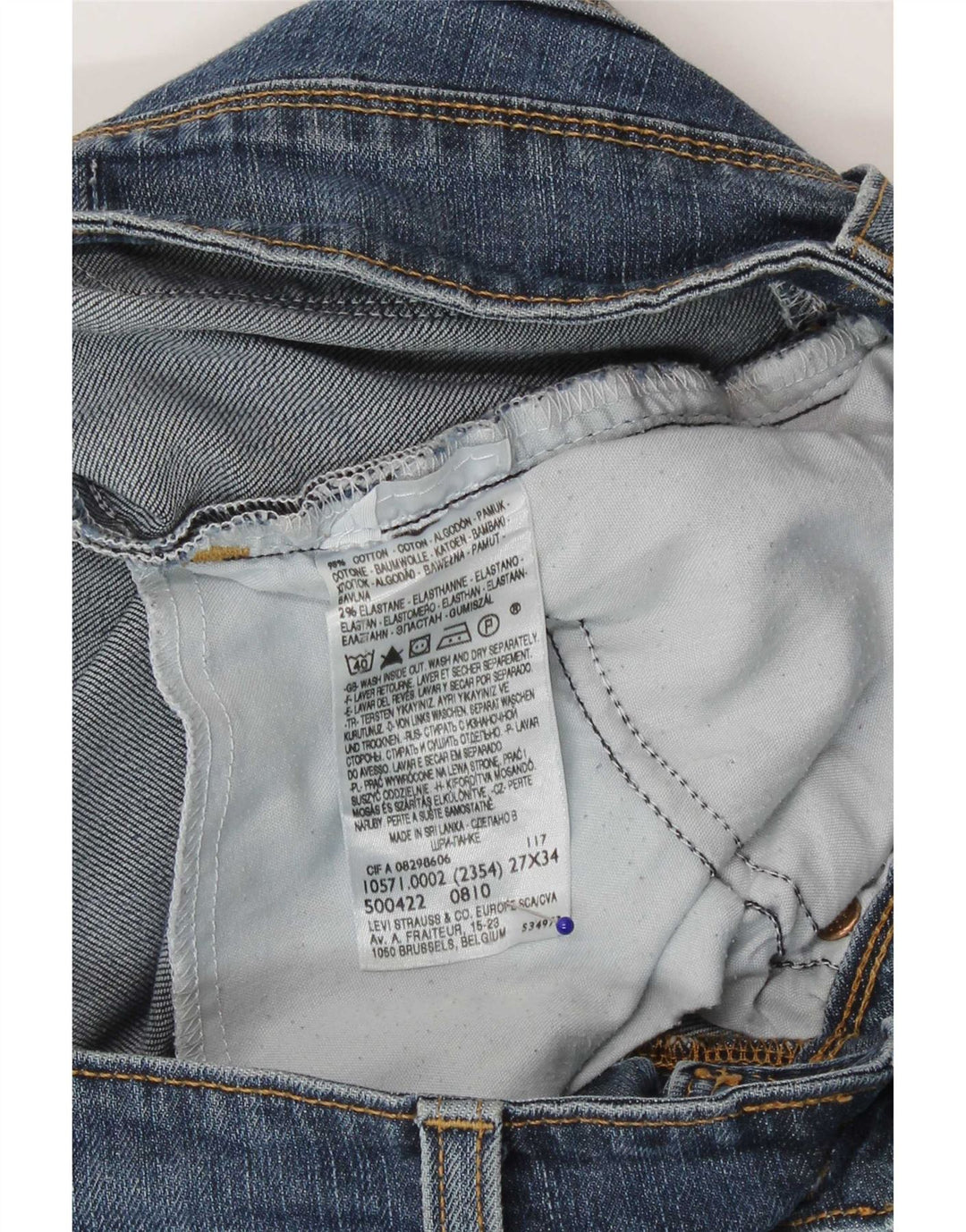 Женские узкие джинсы Levi's 571 W27 L34 синие, хлопок