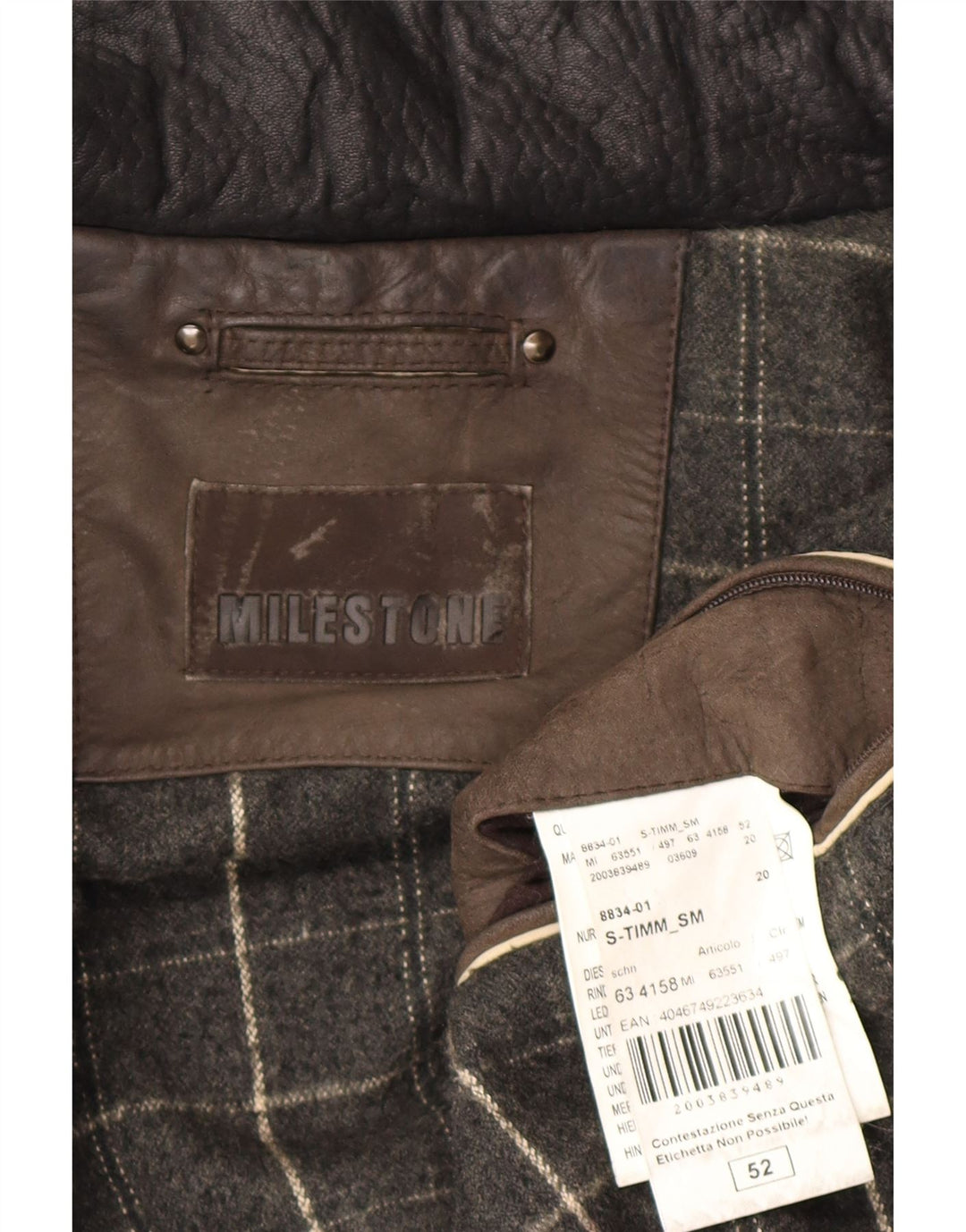 Мужское кожаное пальто Milestone IT 52 XL Коричневое кожаное