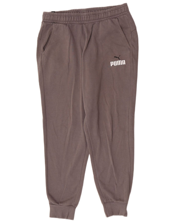 Мужские спортивные брюки стандартного кроя Puma с графикой, джоггеры, большой размер, серый хлопок, хлопок