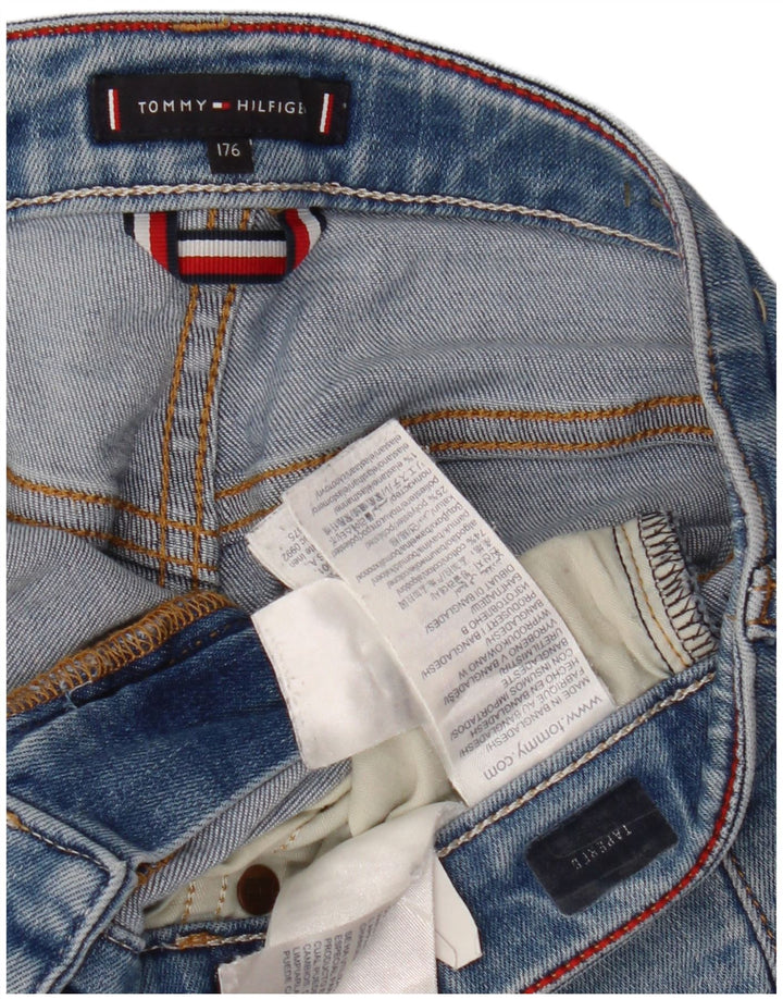 TOMMY HILFIGER Джинсовые шорты зауженного кроя для девочек 15–16 лет W30, синий хлопок