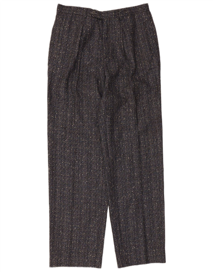 Винтажные мужские костюмные брюки с привязкой IT 50, большие W32 L31, серые, шерстяные в крапинку