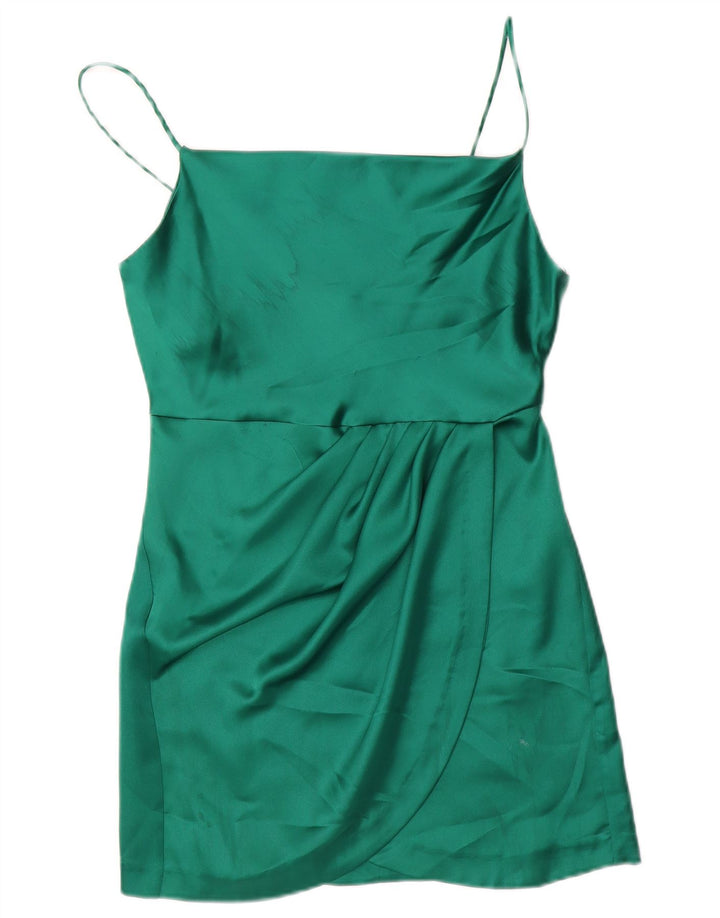 ZARA Womens Slip Dress UK 12 Medium Green Polyester