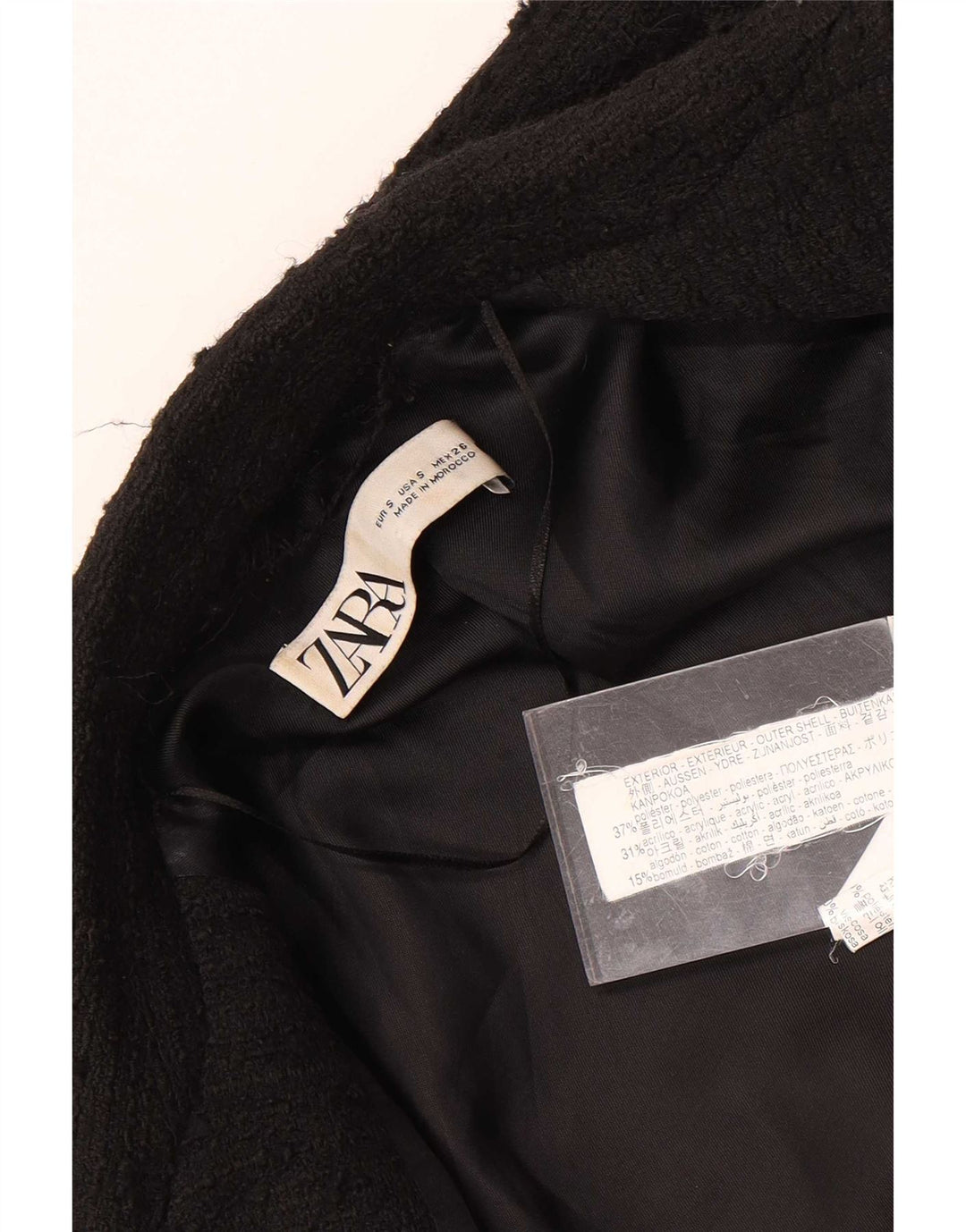 Мужской двубортный пиджак Zara UK 36, маленький черный полиэстер с крапинками