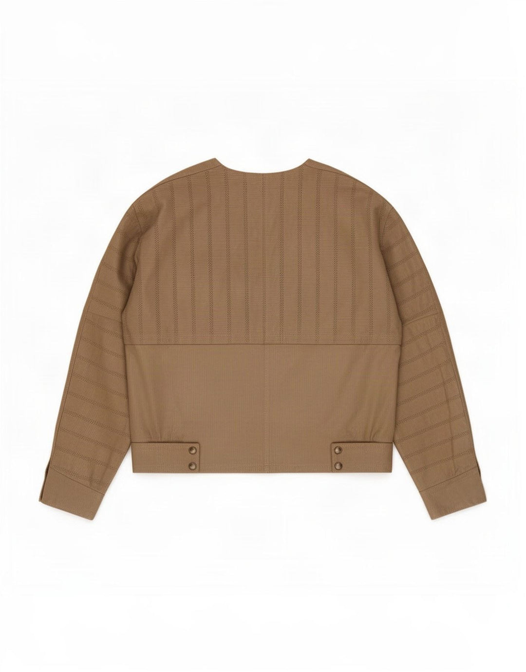 Куртка женская замшевая Mabrun IT 44 Medium Бежевая Кожаная В Полоску