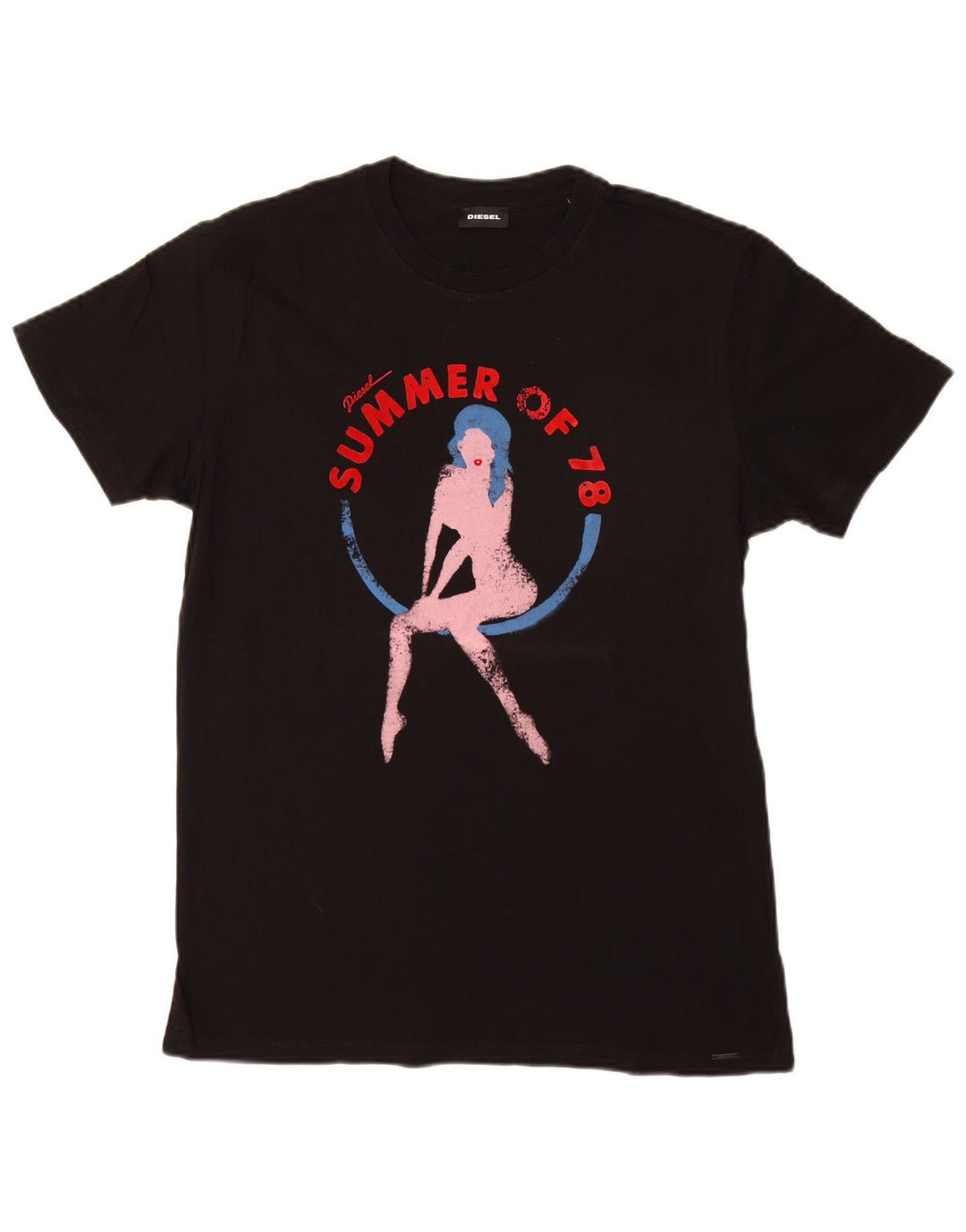 Мужская футболка с рисунком Diesel, большая черная хлопковая рубашка