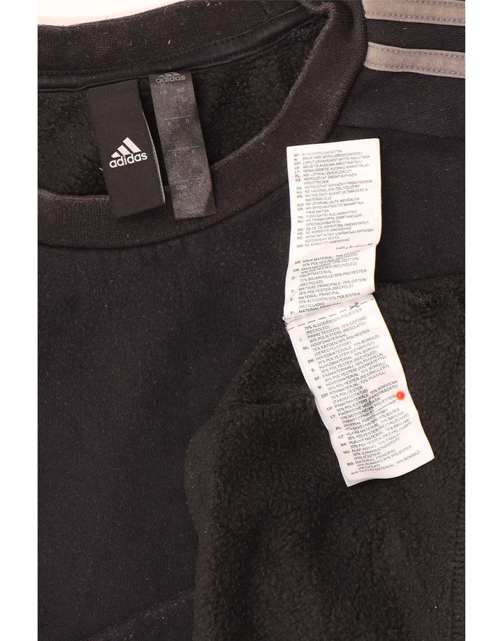 Мужской свитер Adidas, большой черный хлопковый джемпер