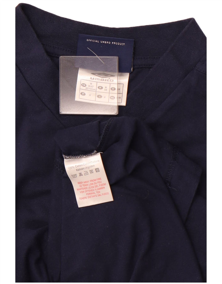 UMBRO Мужская футболка из хлопка среднего размера, темно-синяя, спортивная