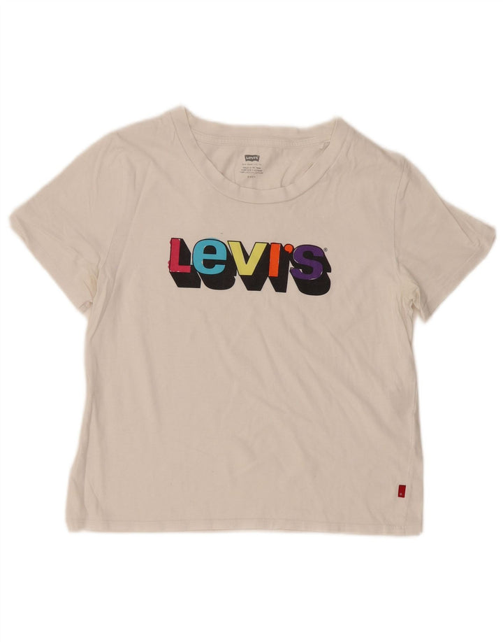 Женская футболка с рисунком Levi's Top UK 10, маленькая белая