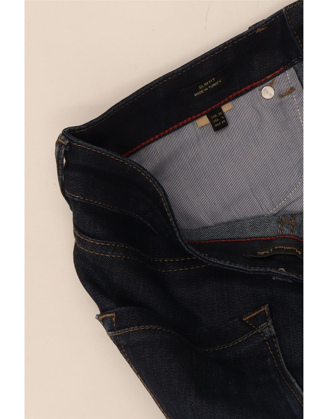 MASSIMO DUTTI Womens Straight Jeans EU 38 Small W28 L28 Navy Blue Vintage Massimo Dutti and Second-Hand Massimo Dutti from Messina Hembry 