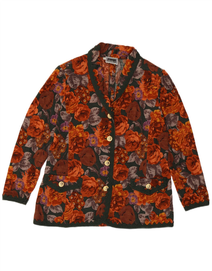 Luisa Spagnoli Женский пиджак на 4 пуговицах IT 50 XL Разноцветный цветочный принт