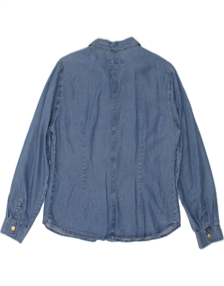 VINTAGE Womens Denim Shirt  IT 44 Medium Navy Blue Vintage Vintage and Second-Hand Vintage from Messina Hembry 