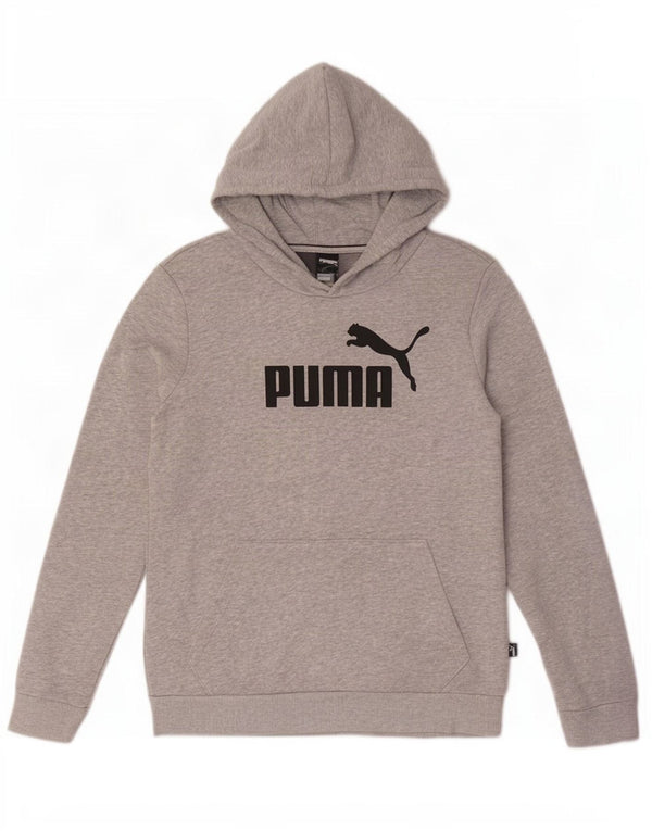 Женский джемпер с капюшоном Puma UK 14, средний серый хлопок в крапинку