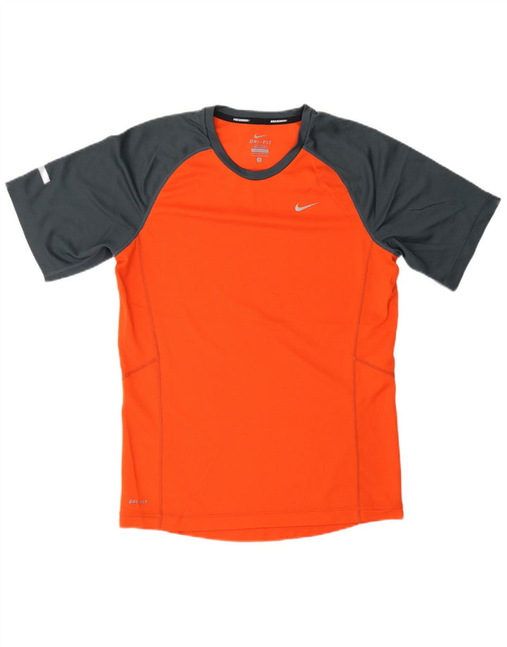 Мужская футболка NIKE Dri Fit, маленький оранжевый цветной блок