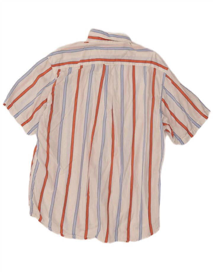 ENRICO COVERI Мужская рубашка с коротким рукавом, размер 42, большая белая полоска