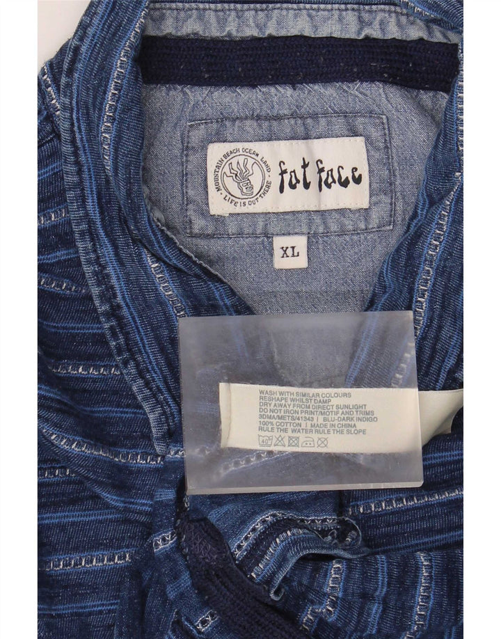 Мужская рубашка поло Fat Face XL, хлопок в синюю полоску